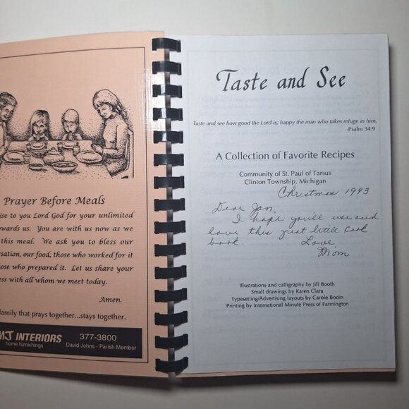 Cook Book St Paul Tarsus Clinton Township Michigan Detroit Recipes Prayer Taste - Picture 2 of 9